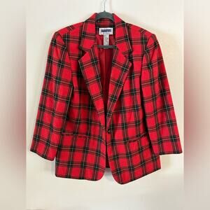 Sag Harbor Prophecy Petite Plaid Blazer Women's 10